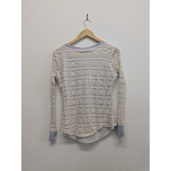 Self‎ Esteem lace Henley top size Large feminine y2k - Picture 1 of 9